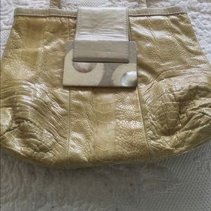 Vintage R&Y Augousti embossed leather handbag made in PARIS.